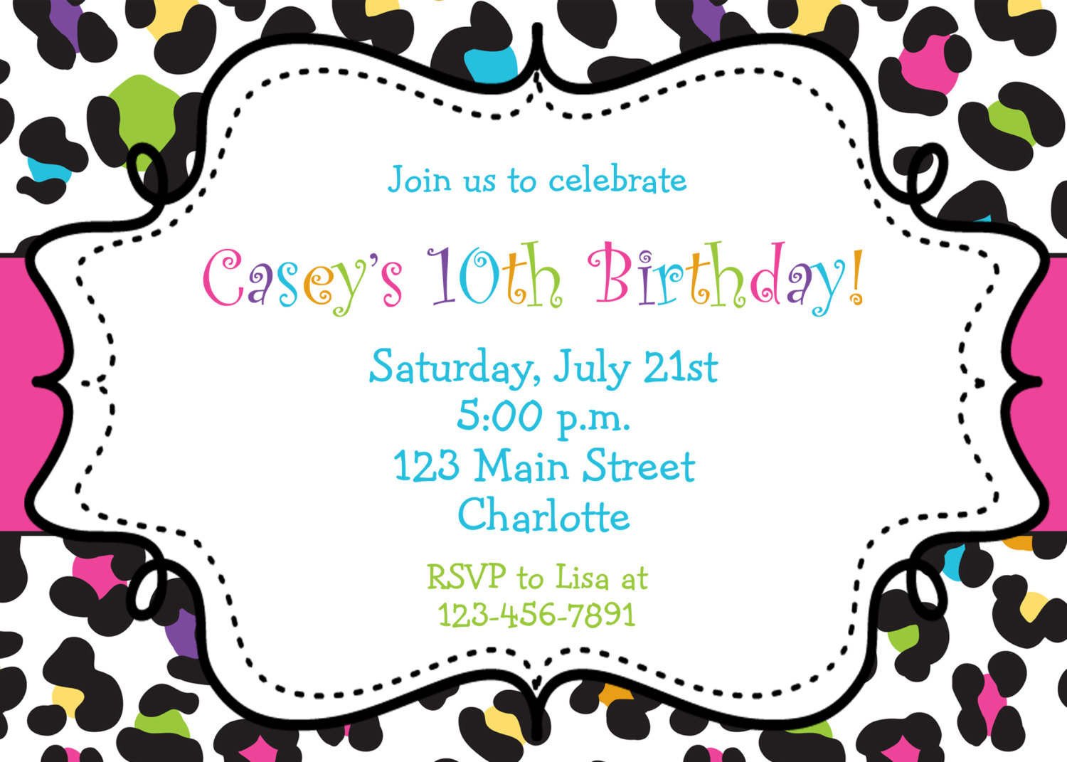 Free Printable Invitation Templates Birthday Invitations Browsing Exclusive Animal Print themed