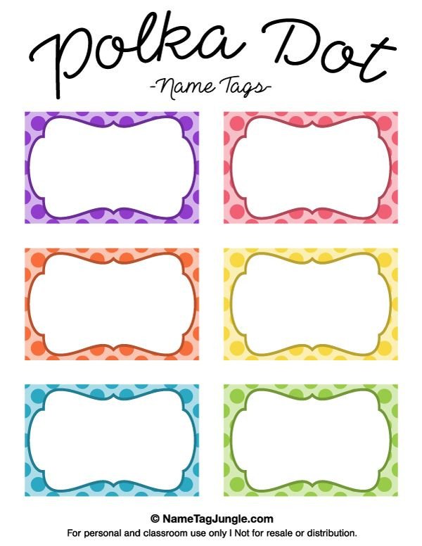 Free Printable Label Template Free Printable Polka Dot Name Tags the Template Can Also