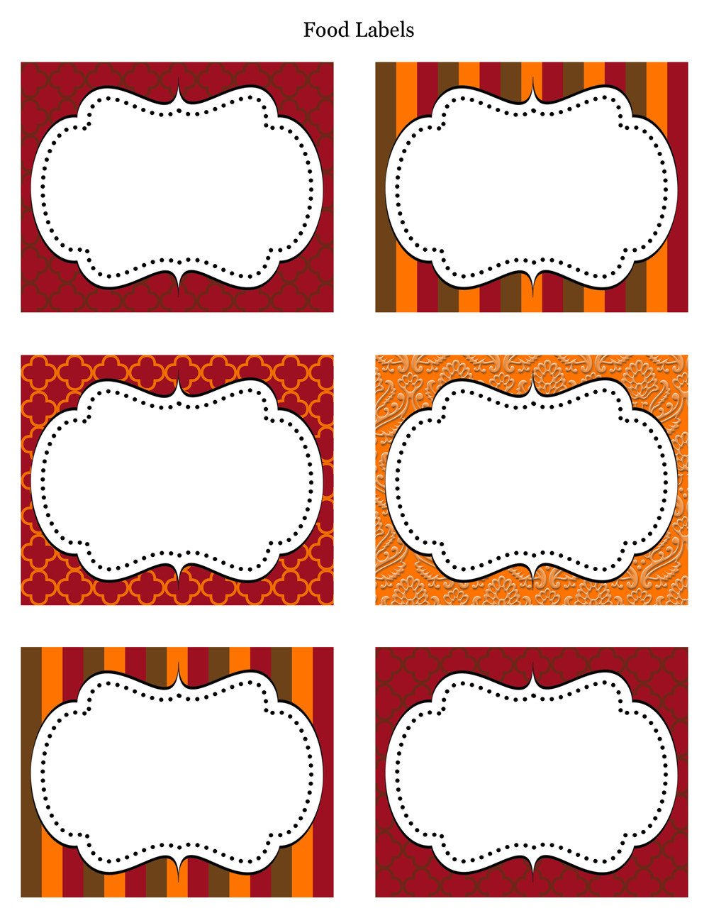 Free Printable Labels Template Free Thanksgiving Party Printables From Cupcake Express