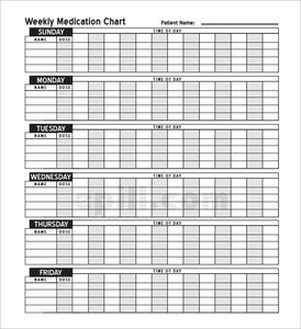 Free Printable Medication Chart Free Weekly Medication Chart to Print