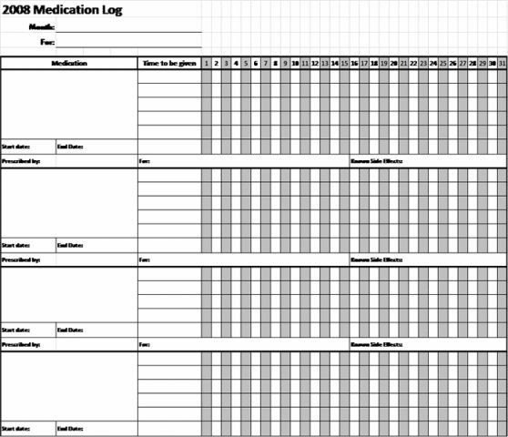 Free Printable Medication Chart Home Medication Chart Template Template Medication