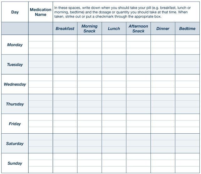 Free Printable Medication Chart Printable Daily Medication Schedule Chart Kathy