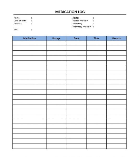 Free Printable Medication List Template 58 Medication List Templates for Any Patient [word Excel