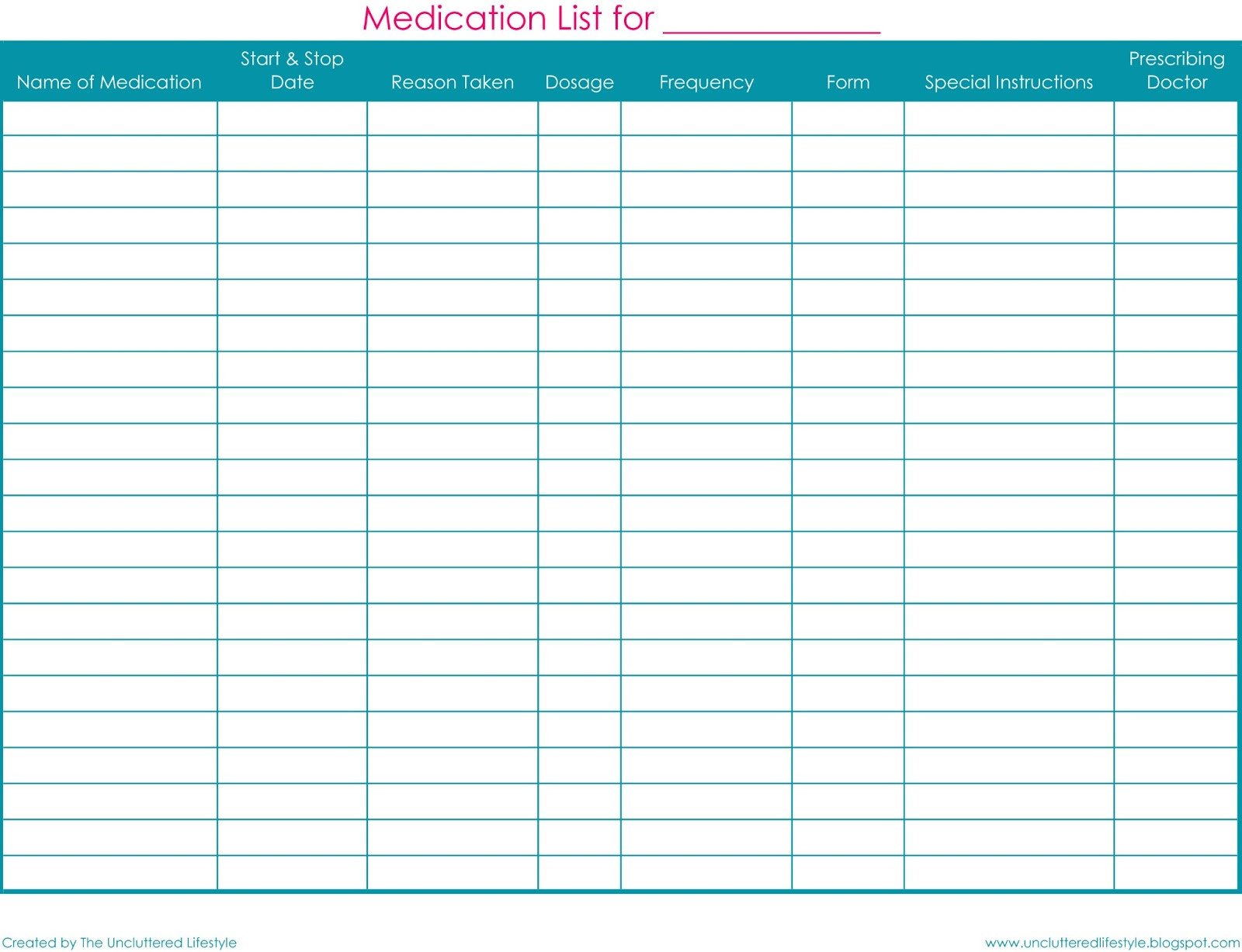Free Printable Medication List Template Finally Here Home Management Binder Printables Find