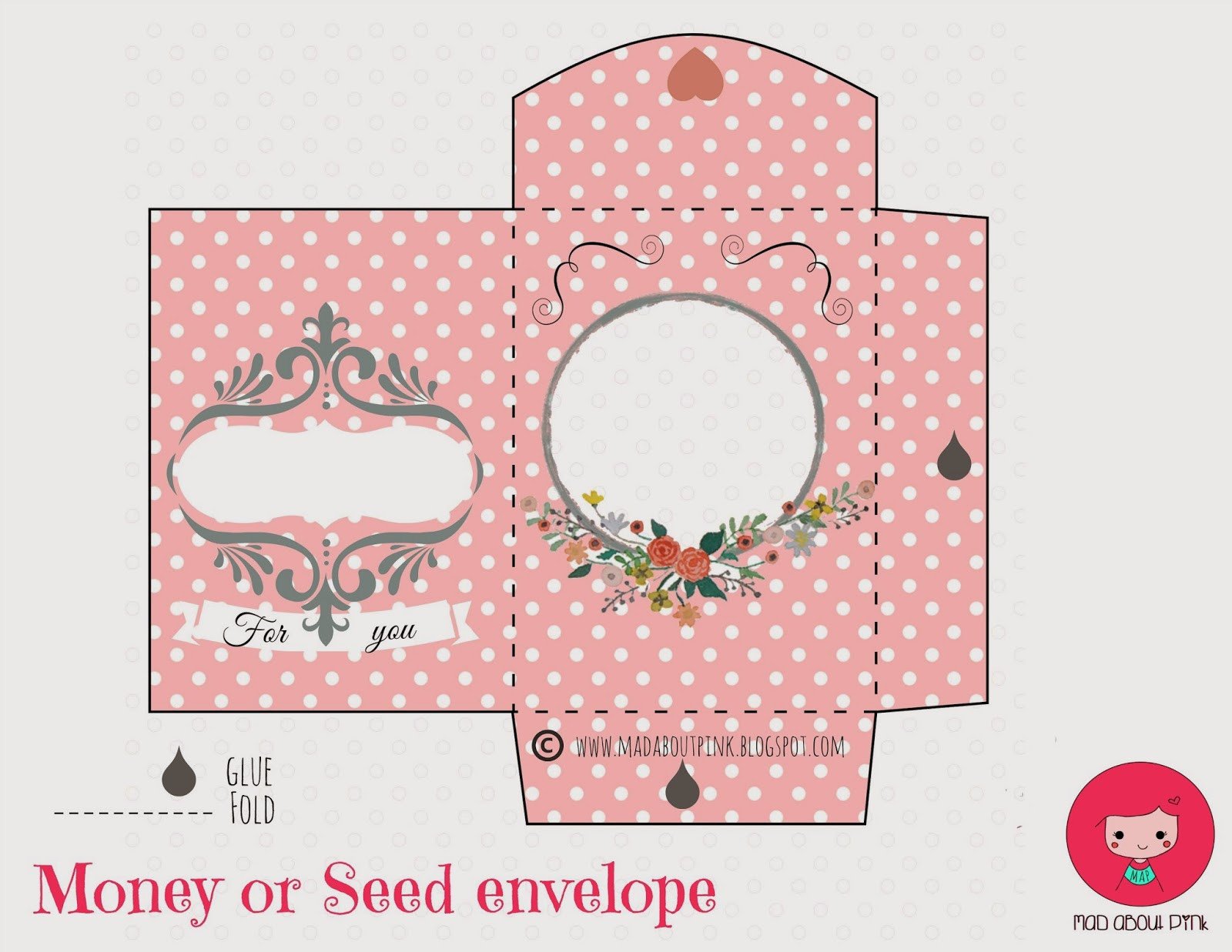 Free Printable Money Envelopes Mad About Pink Lovely Money or Seed Envelope Free Printable