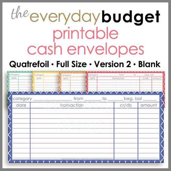 Free Printable Money Envelopes Quatrefoil Printable Cash Envelope Ver 2 Bud Ing System