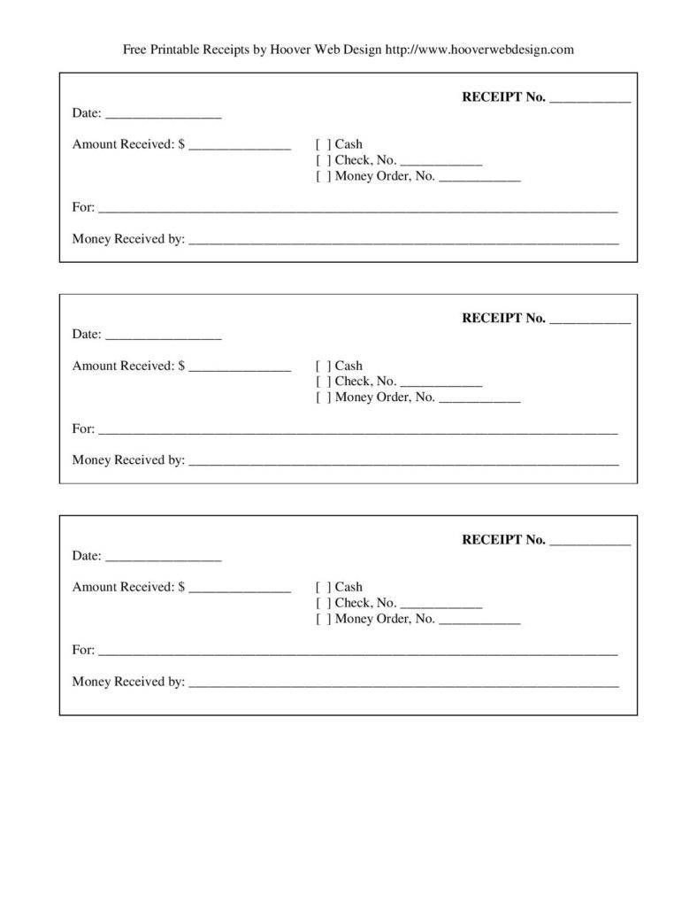 Free Printable Receipt Templates Free Printable Blank Receipt form Template Page 001