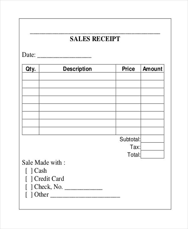 Free Printable Receipt Templates Sample Printable Receipt form 10 Free Documents In Pdf