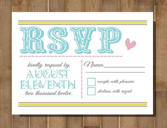 Free Printable Rsvp Cards Items Similar to Printable Rsvp Card Response Card