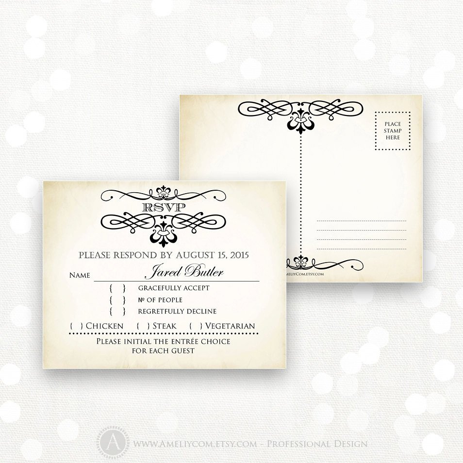 Free Printable Rsvp Cards Printable Rsvp Card Editable Instant Download Digital Diy