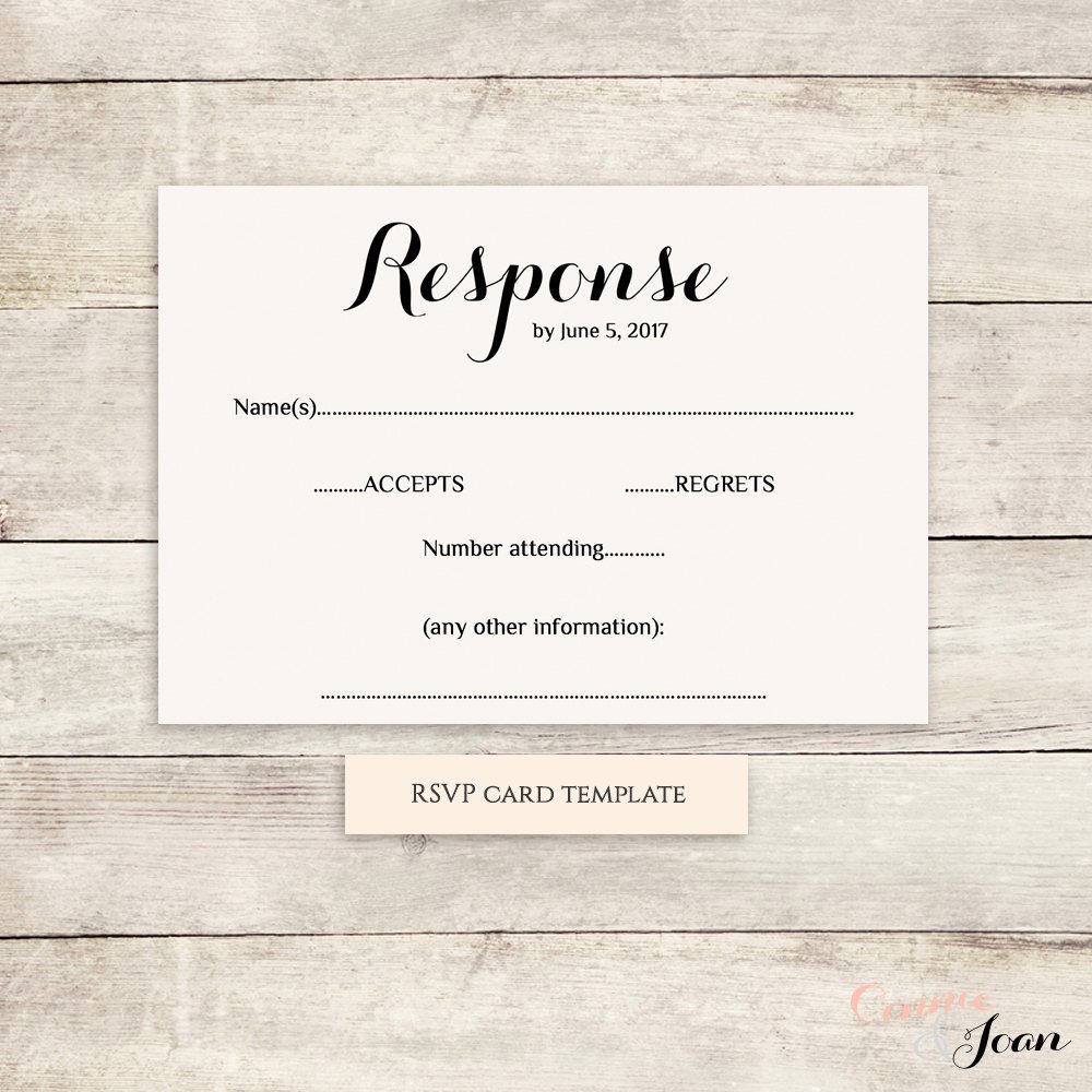 Free Printable Rsvp Cards Printable Wedding Rsvp Template Rsvp Card byron Any
