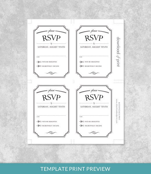 Free Printable Rsvp Cards Vintage Wedding Type Rsvp Card Template