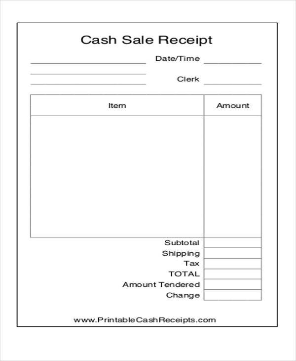 Free Printable Sales Receipt Template Printable Receipt forms