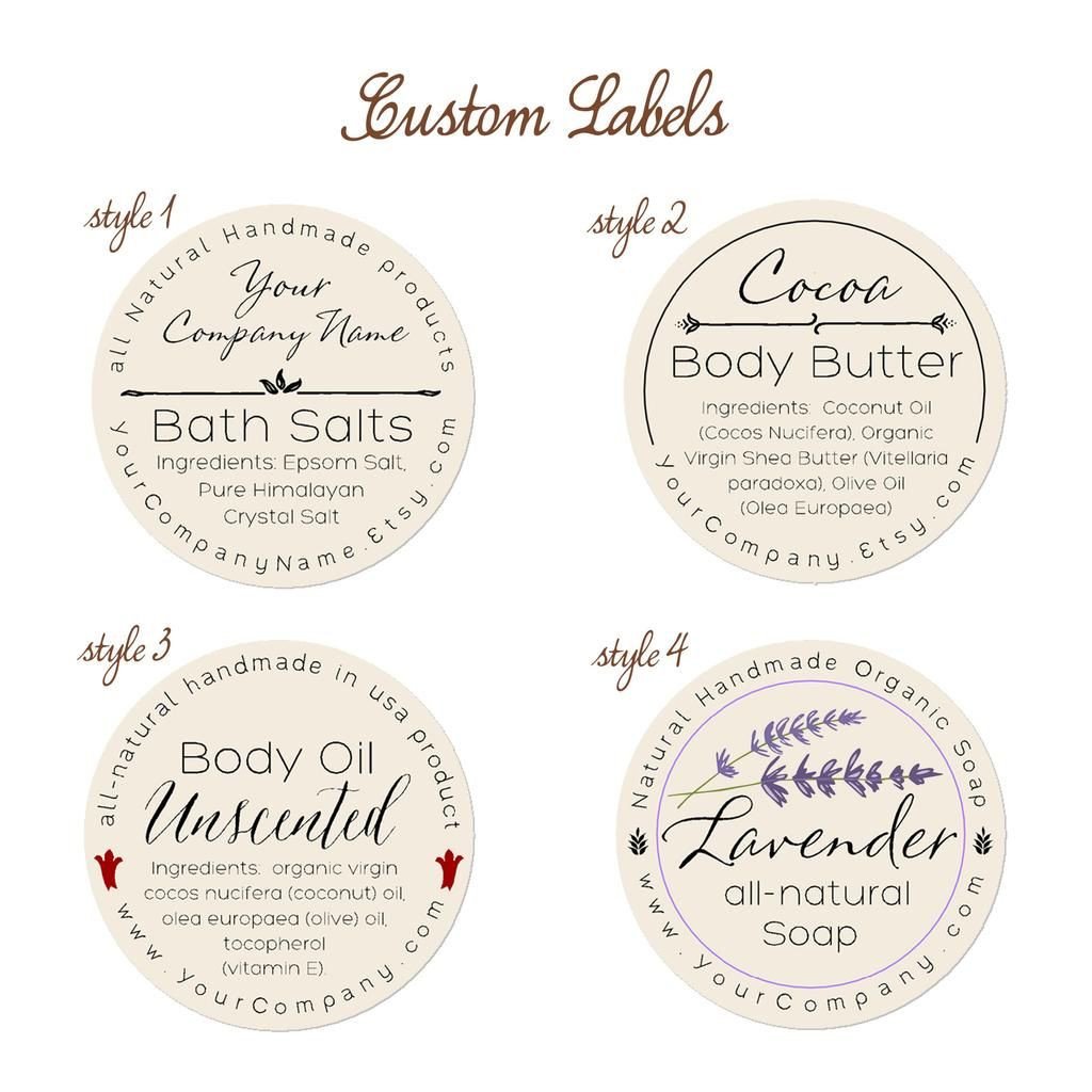 Free Printable soap Label Templates Predesigned Personalized Labels Bath and Body 60 Pk