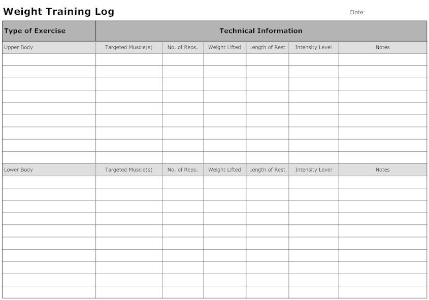 Free Printable Workout Log Workout Wednesday the Importance Of A Training Log – Unc