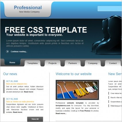 Free Professional Dreamweaver Templates Professional Free Website Templates In Css Js