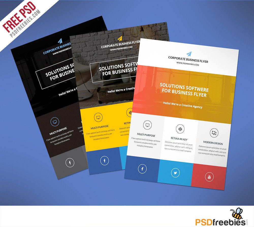 Free Psd Business Flyer Templates Download Free Flat Clean Corporate Business Flyer Template