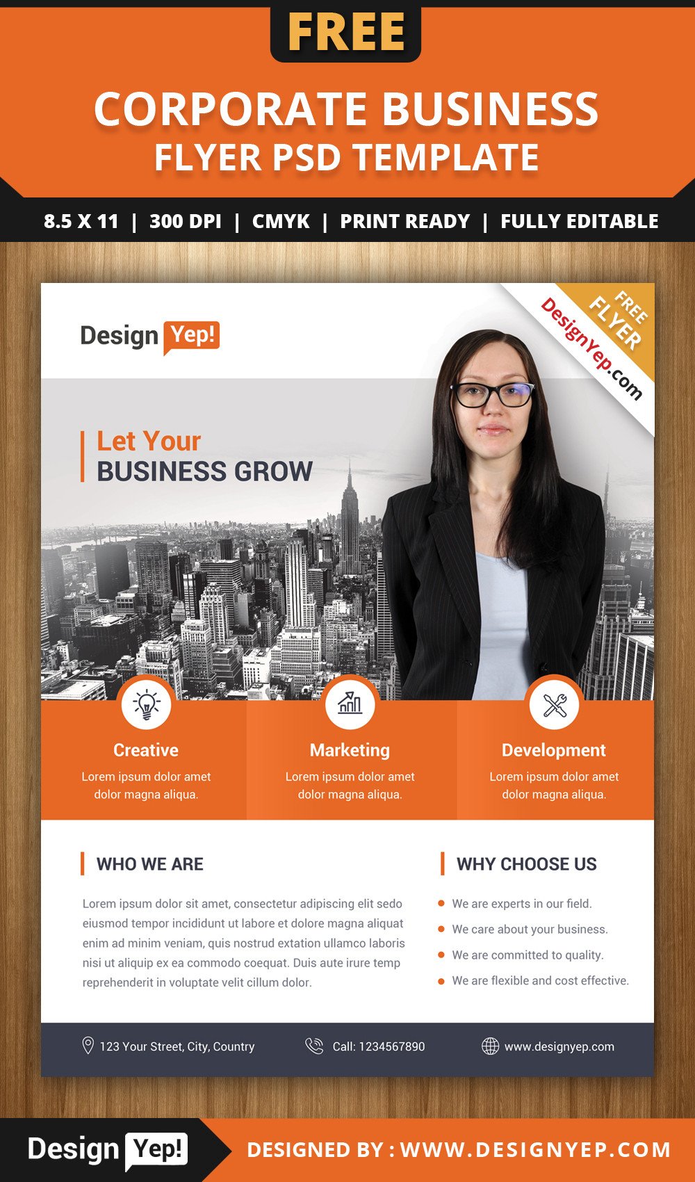Free Psd Business Flyer Templates Free Corporate Business Flyer Psd Template Designyep