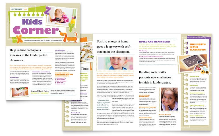 Free Publisher Newsletter Templates Kindergarten Newsletter Template Word & Publisher