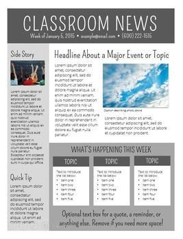 Free Publisher Newsletter Templates Newsletter Templates Editable Class News