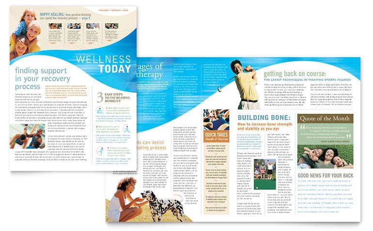 Free Publisher Newsletter Templates Physical therapist Newsletter Template Word &amp; Publisher