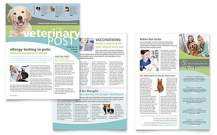 Free Publisher Newsletter Templates Vet Clinic Newsletter Template Word & Publisher