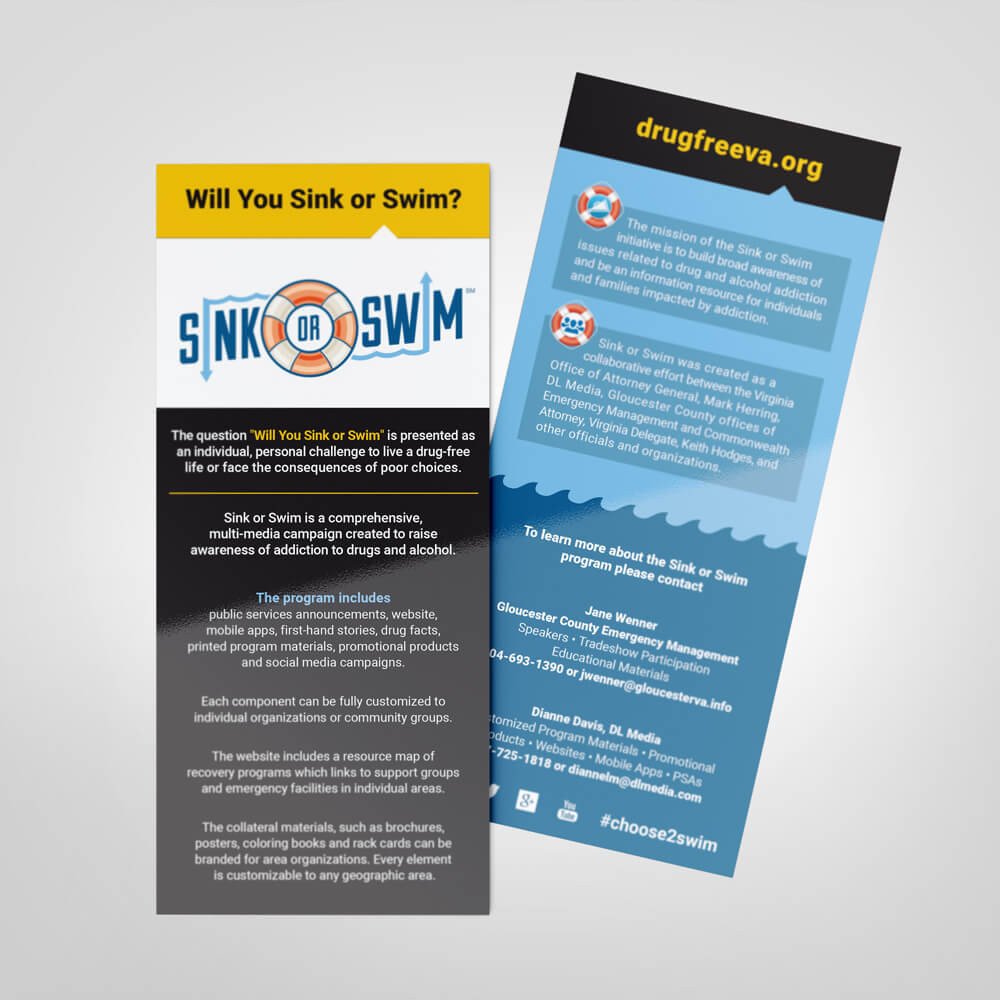 Free Rack Card Mockup Sink or Swim Informational Rack Card Drug Free Va