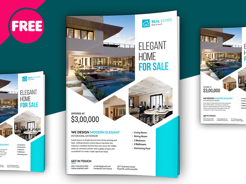 Free Real Estate Brochure Templates Free Psd Premium Real Estate Flyer Template by Free
