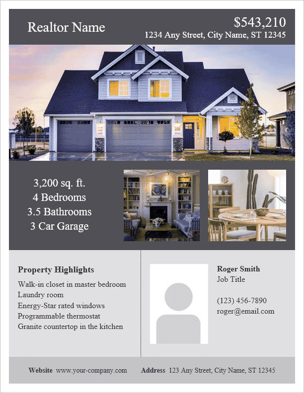 Free Real Estate Brochure Templates Real Estate Flyer Template for Word
