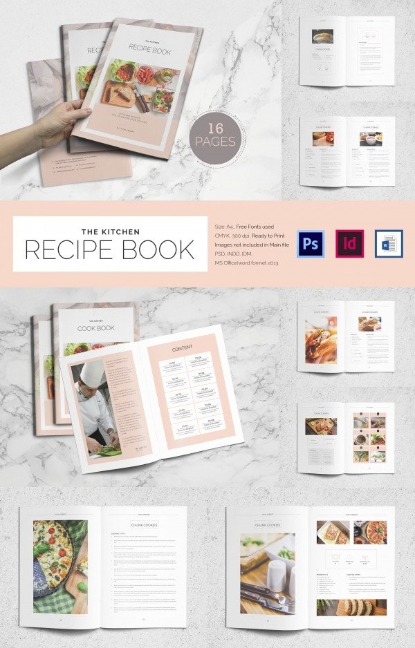 Free Recipe Book Template 40 Cookbook Templates Psd Ai Vector Eps
