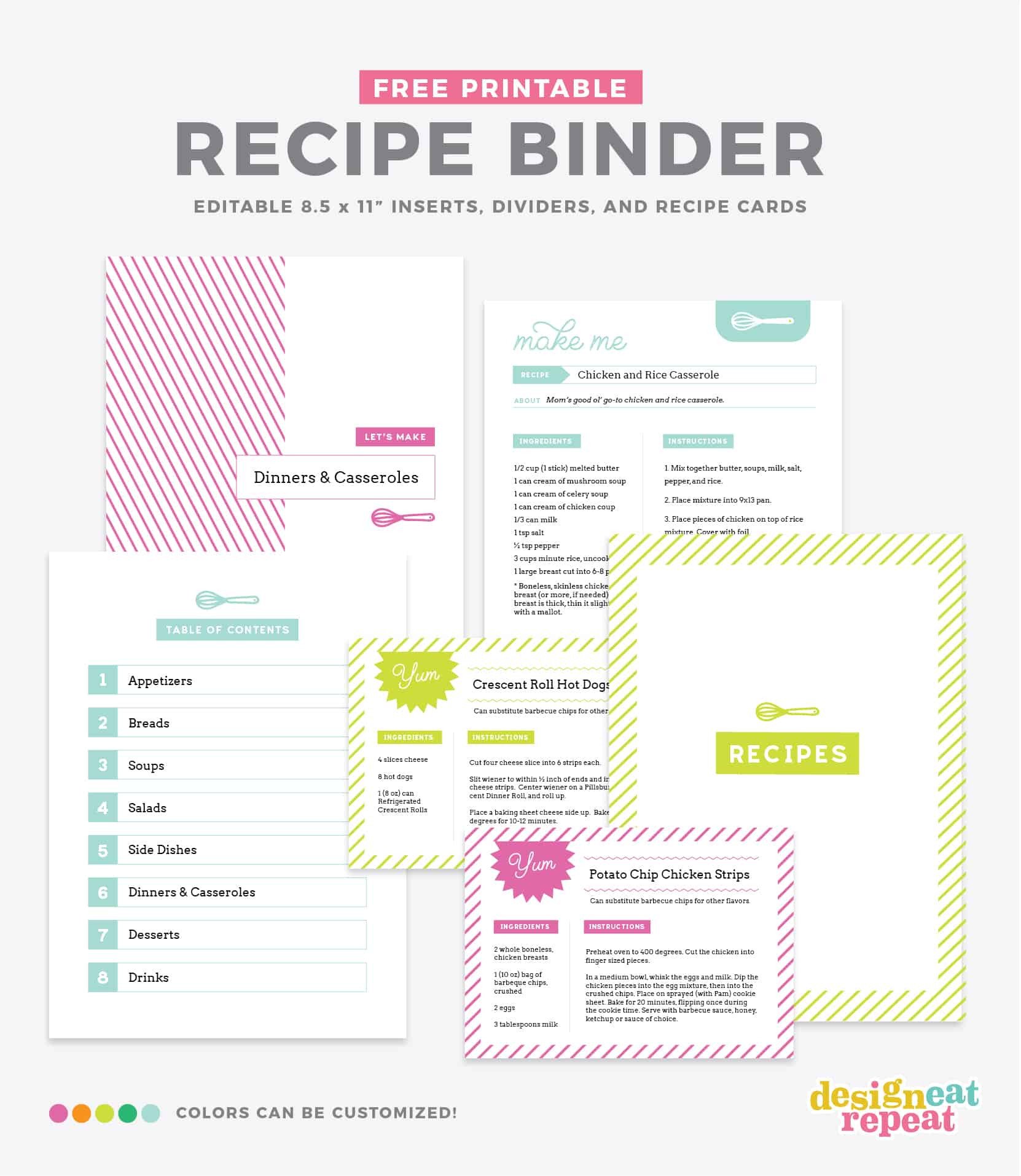 Free Recipe Book Template Diy Recipe Book with Free Printable Recipe Binder Kit