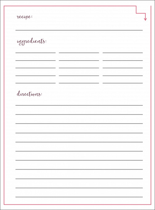 Free Recipe Book Template Free Printable Recipe Cards