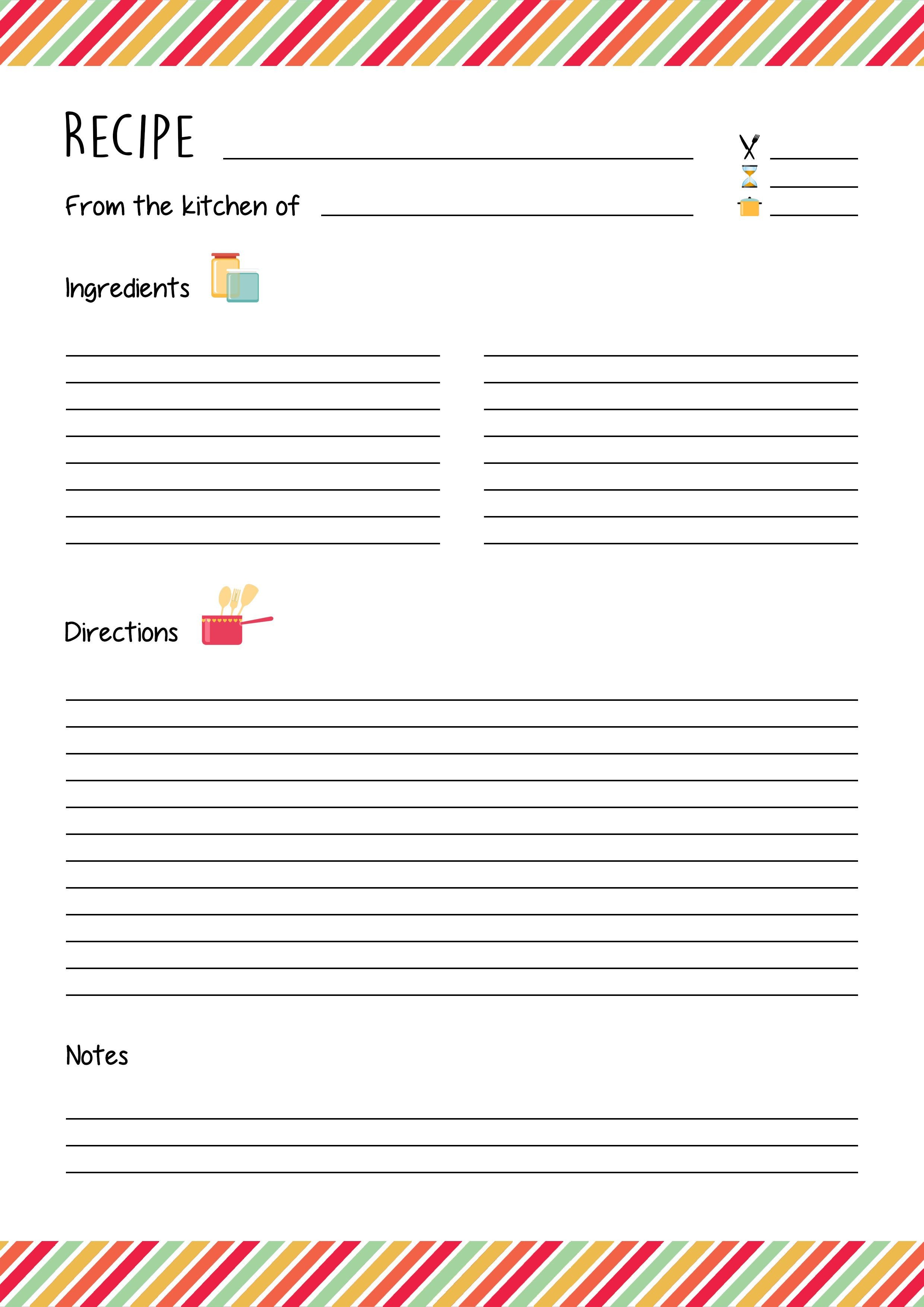 Free Recipe Book Template Free Printable Recipe Template Diy Recipe Book A4