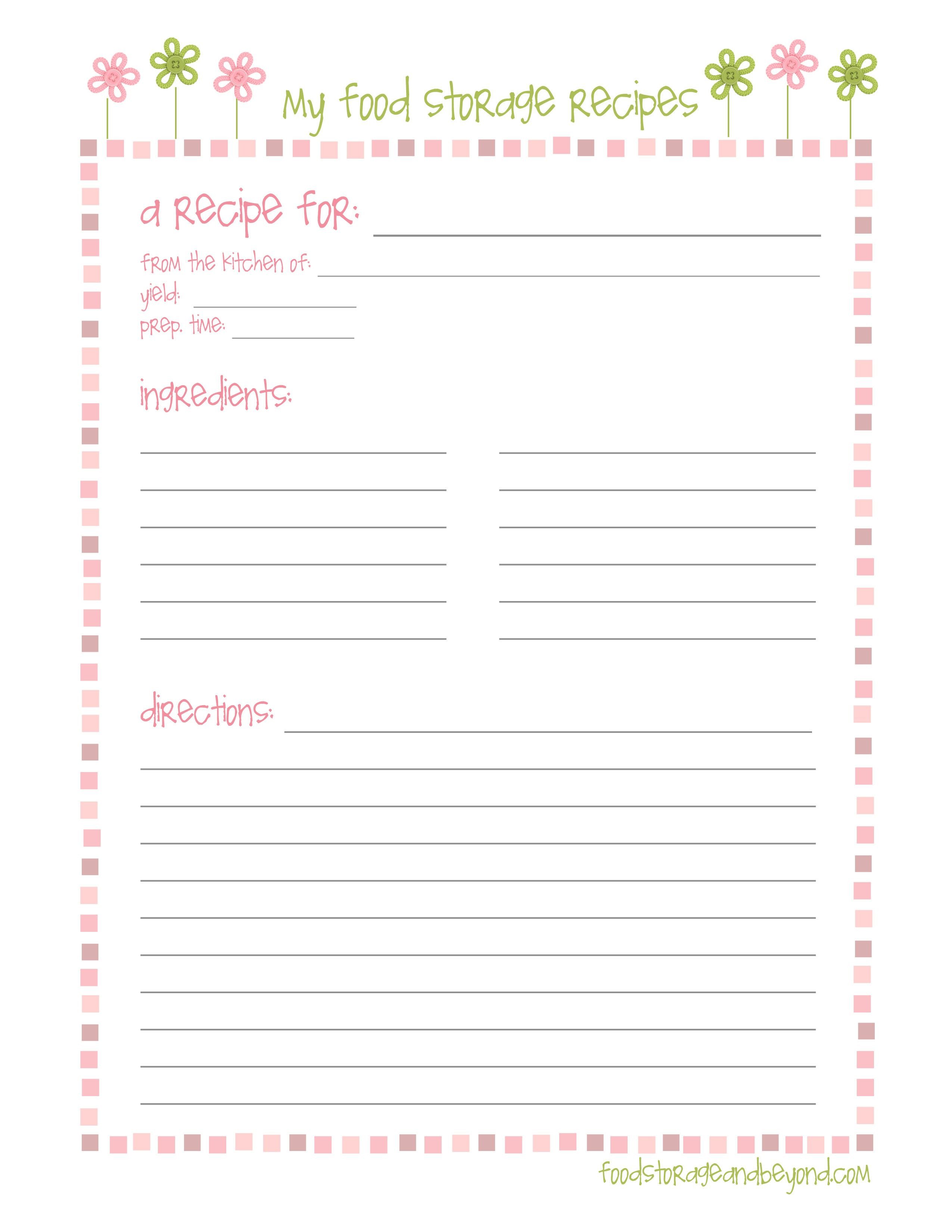 Free Recipe Book Template Printable Recipe Pages Coloring Pages for Adults
