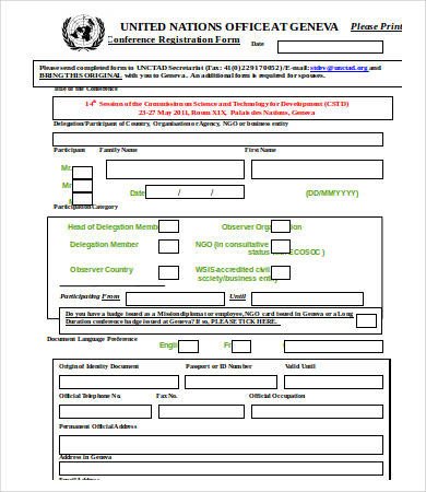 Free Registration forms Template 10 Printable Registration form Templates Pdf Doc