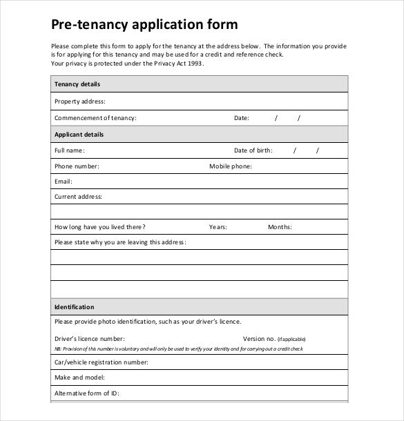 Free Rental Application form Template 13 Rental Application Templates – Free Sample Example