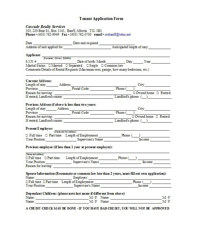 Free Rental Application form Template 42 Rental Application forms & Lease Agreement Templates