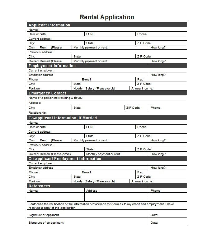 Free Rental Application form Template 42 Rental Application forms &amp; Lease Agreement Templates