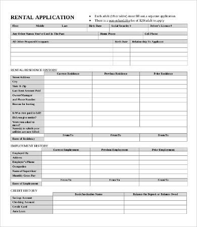 Free Rental Application form Template Free Rental Application Templates 10 Free Word Pdf