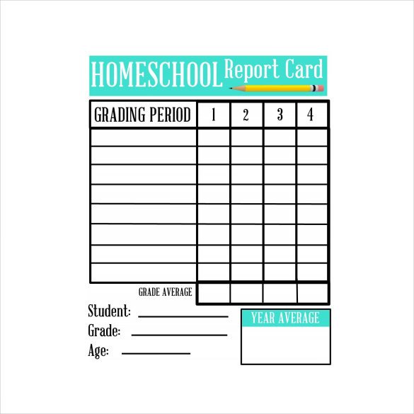 Free Report Card Template Sample Homeschool Report Card 7 Documents In Pdf Word