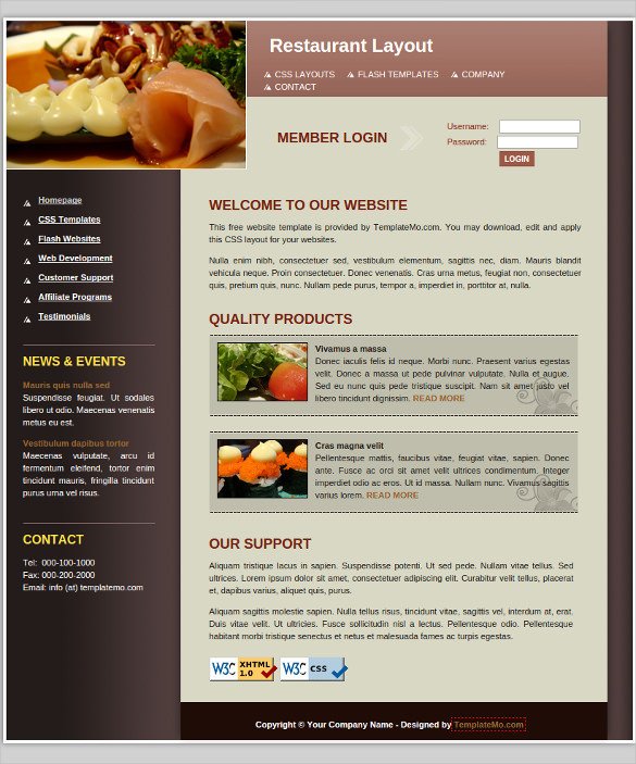 Free Restaurant Website Templates 34 Restaurant HTML5 Website themes &amp; Templates