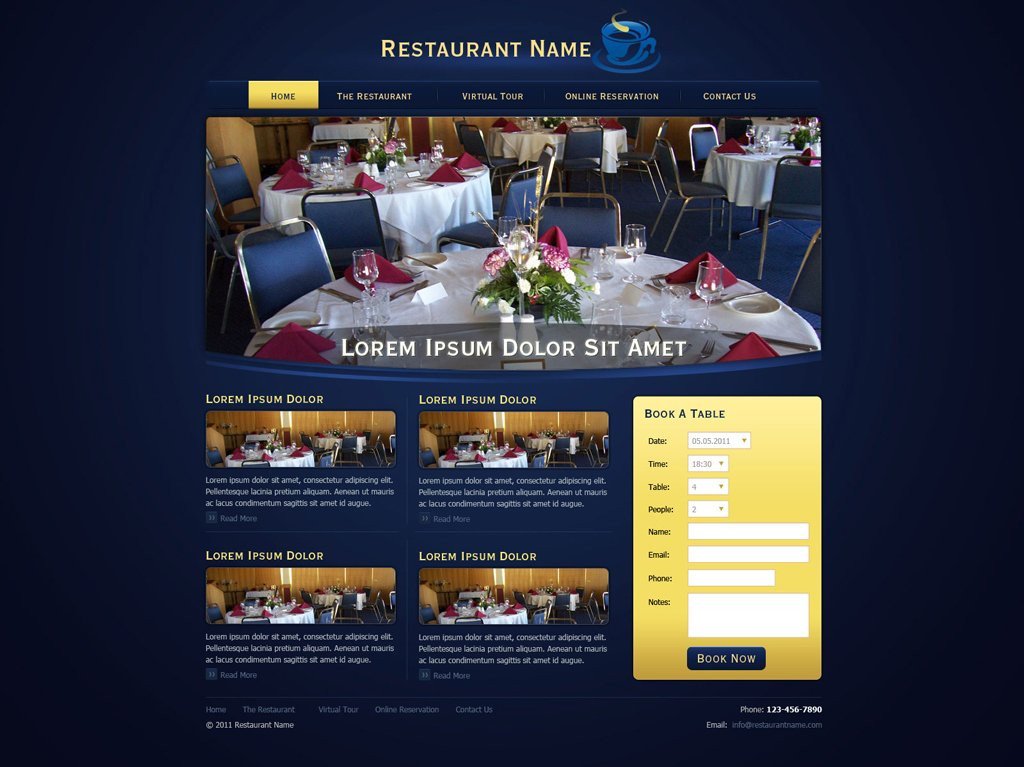 Free Restaurant Website Templates Restaurant Website Template