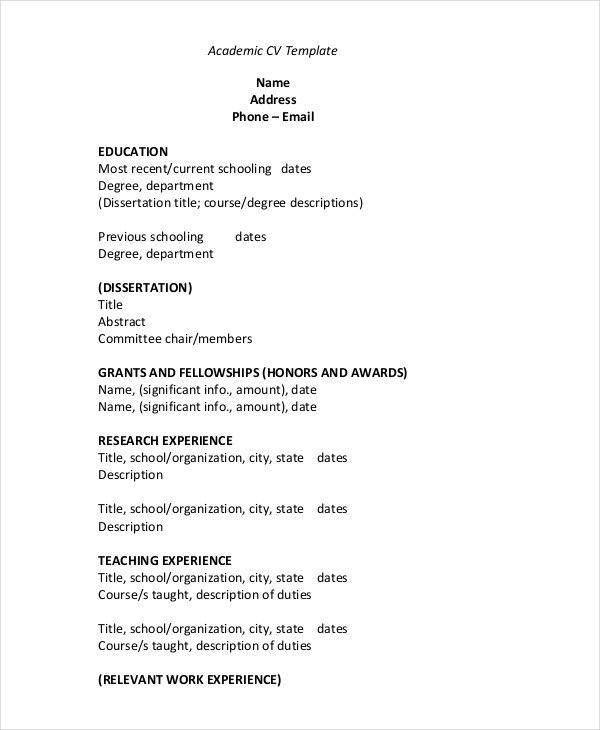 Free Resume Template Pdf 35 Sample Cv Templates Pdf Doc
