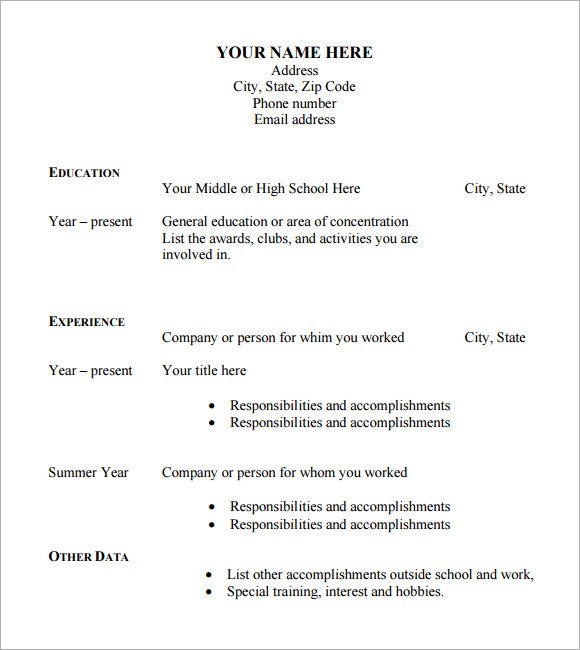 Free Resume Template Pdf Sample Blank Cv 6 Documents In Pdf Word