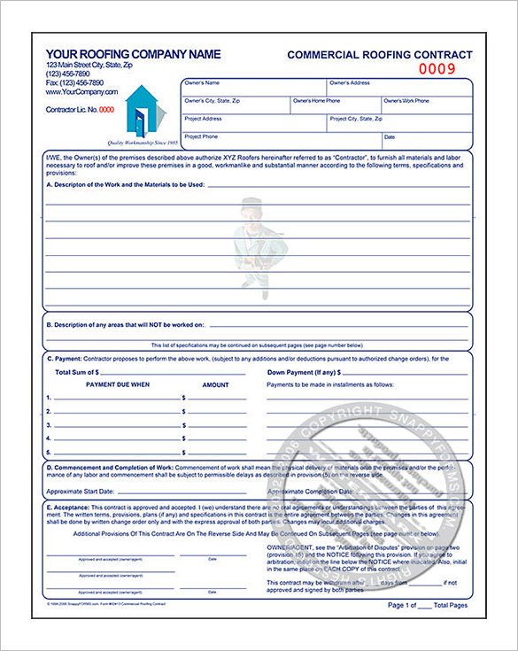 Free Roofing Contract Template 12 Roofing Estimate Templates Pdf Docs Word