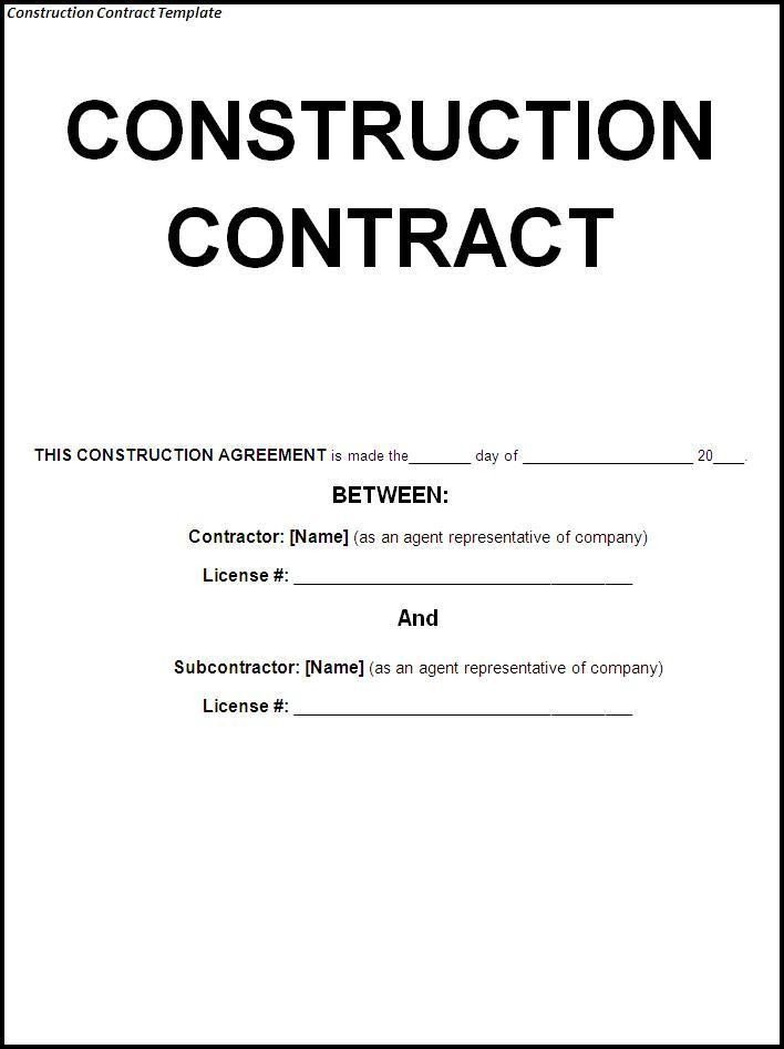 Free Roofing Contract Template Construction Contract Template
