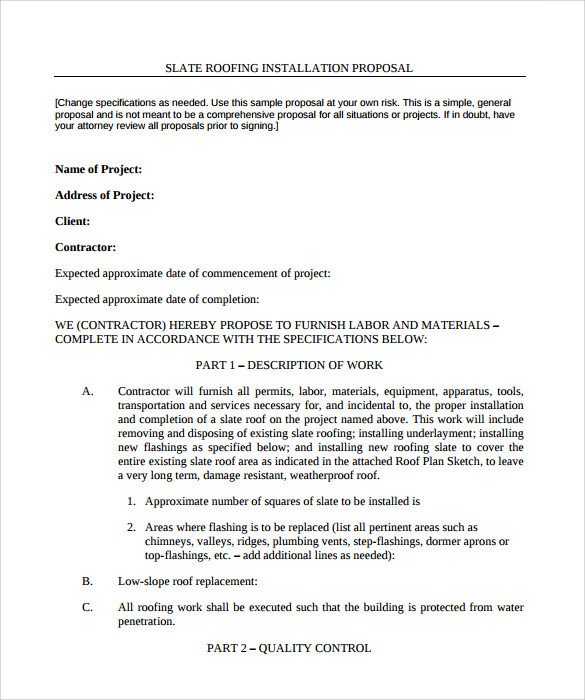 Free Roofing Contract Template Roofing Contract Template 13 Download Documents In Pdf