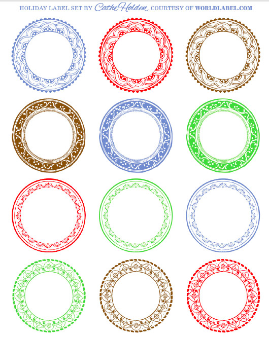Free Round Label Templates Free Festive Holiday Label Kits by Cathe Holden