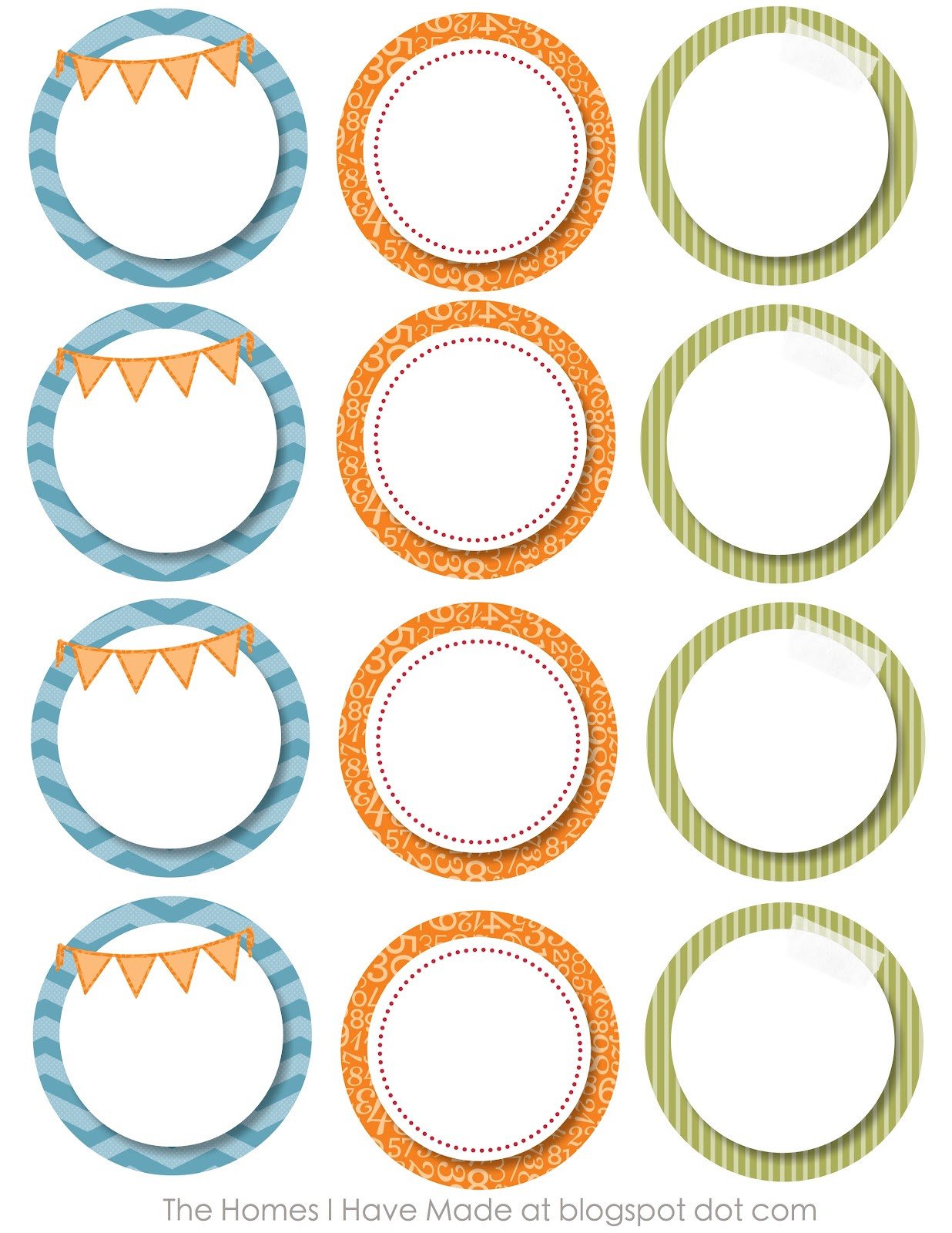 Free Round Label Templates Monster Party Printables