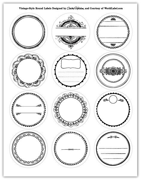 Free Round Label Templates Round Labels In A Vintage Style Design